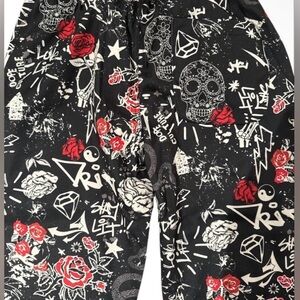 Graphic Black and Red Joggers